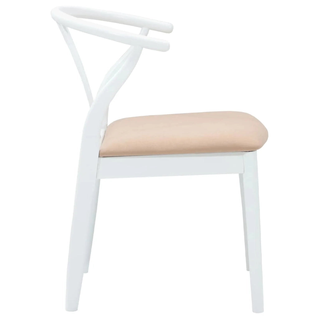 Sedia da pranzo 2 pcs Bianco e marrone Legno di gomma solido 42020418