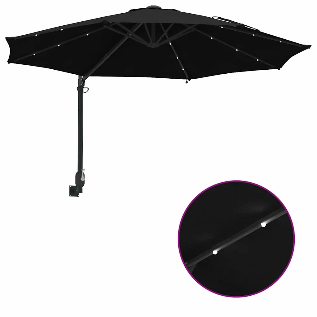 Ombrello da giardino Nero 248 x 248 x 148 cm 42003249