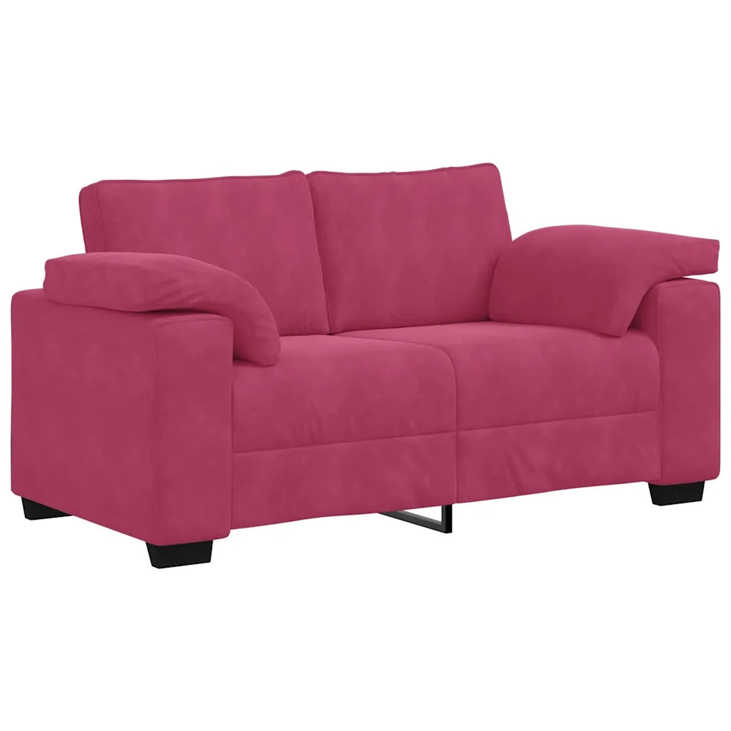 Set di Divani 3 pz con Cuscini Rosso Vino in Velluto 3324671