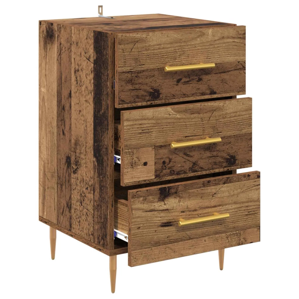 Comodino | Armadio da Notte | Mobiletto da notte con cassetto Legno vecchio 40 x 40 x 66 cm