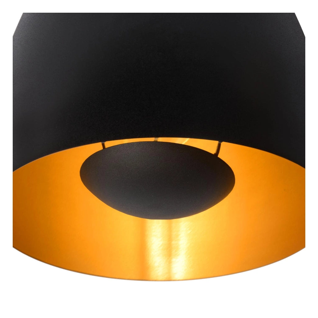 Plafoniera loft Nolan nera interno oro E27 40W Lucide
