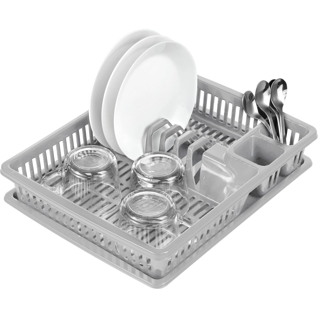 Scolapiatti KADAX per posate, piccolo, a un solo livello, in plastica, 38 cm