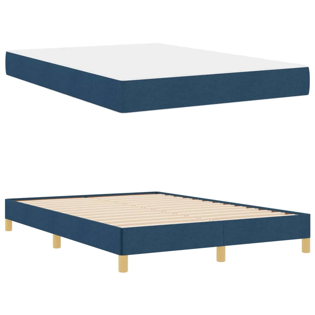 Letto a molle con materasso Blu 160 x 200 cm Tessuto