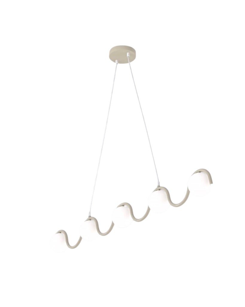 Lampada sospesa SINUS ondulata 5 luci G9 beige Emibig