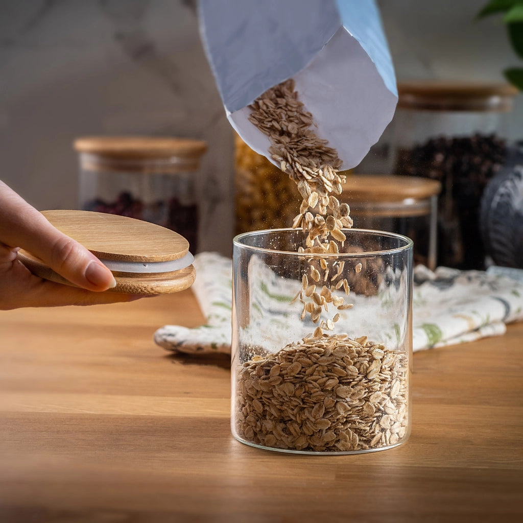 Contenitore per alimenti KADAX, barattolo in vetro per pasta e spezie con coperchio, 800 ml