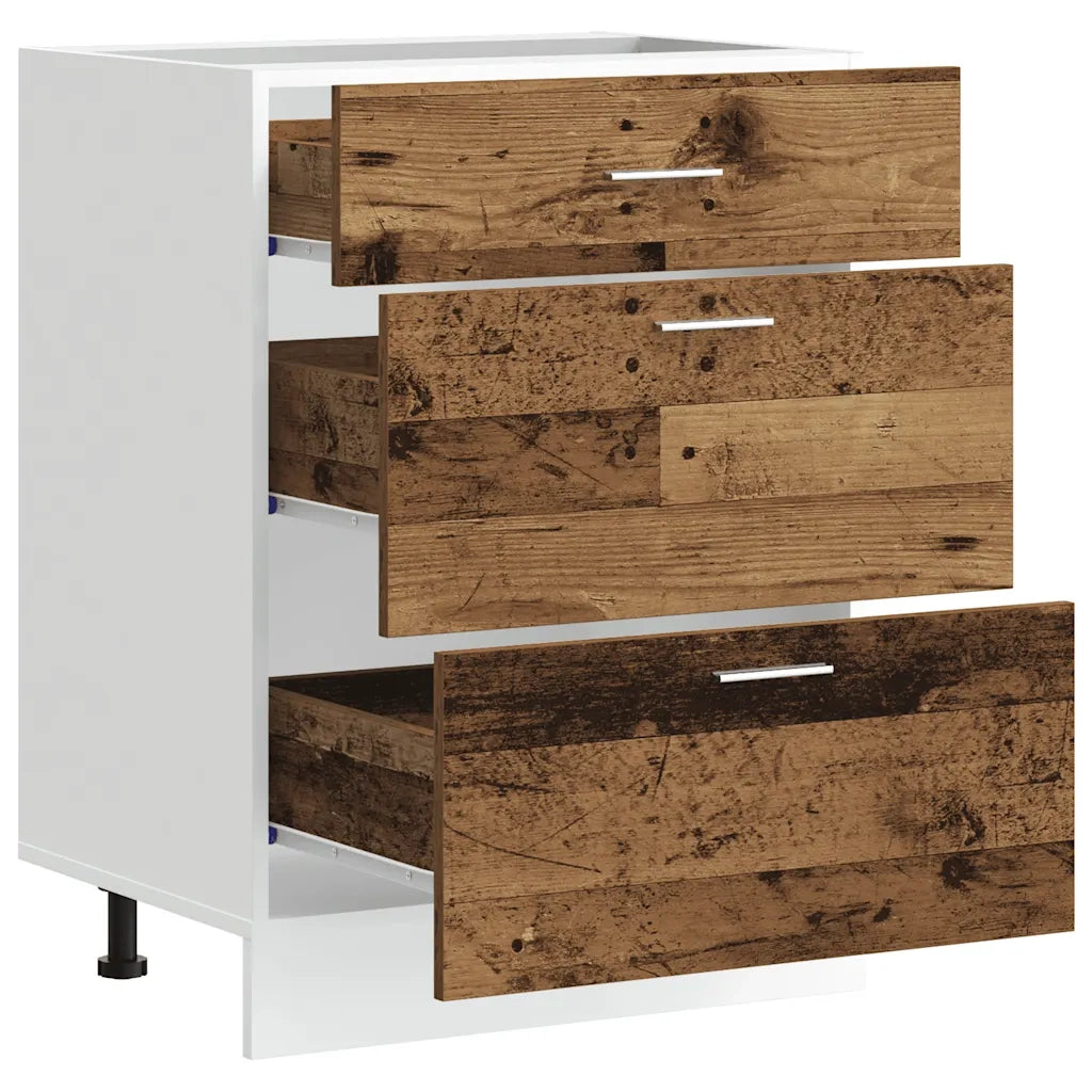 Pensile da cucina | Base da Cucina ¡°Lyon¡± Legno Vecchio in Legno Multistrato