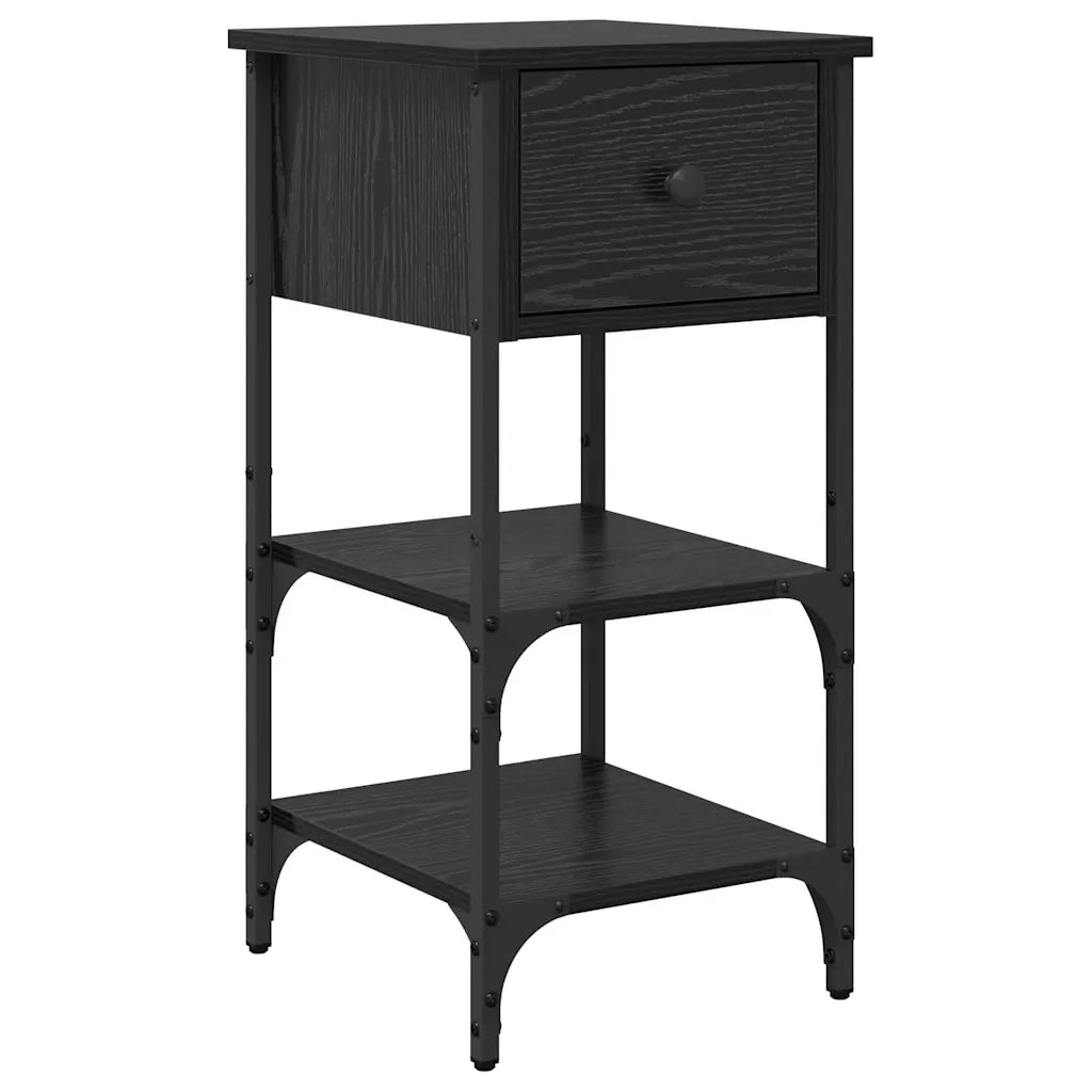 Armadio da Notte con cassetto Rovere Nero 33.5 x 36 x 70 cm 871240