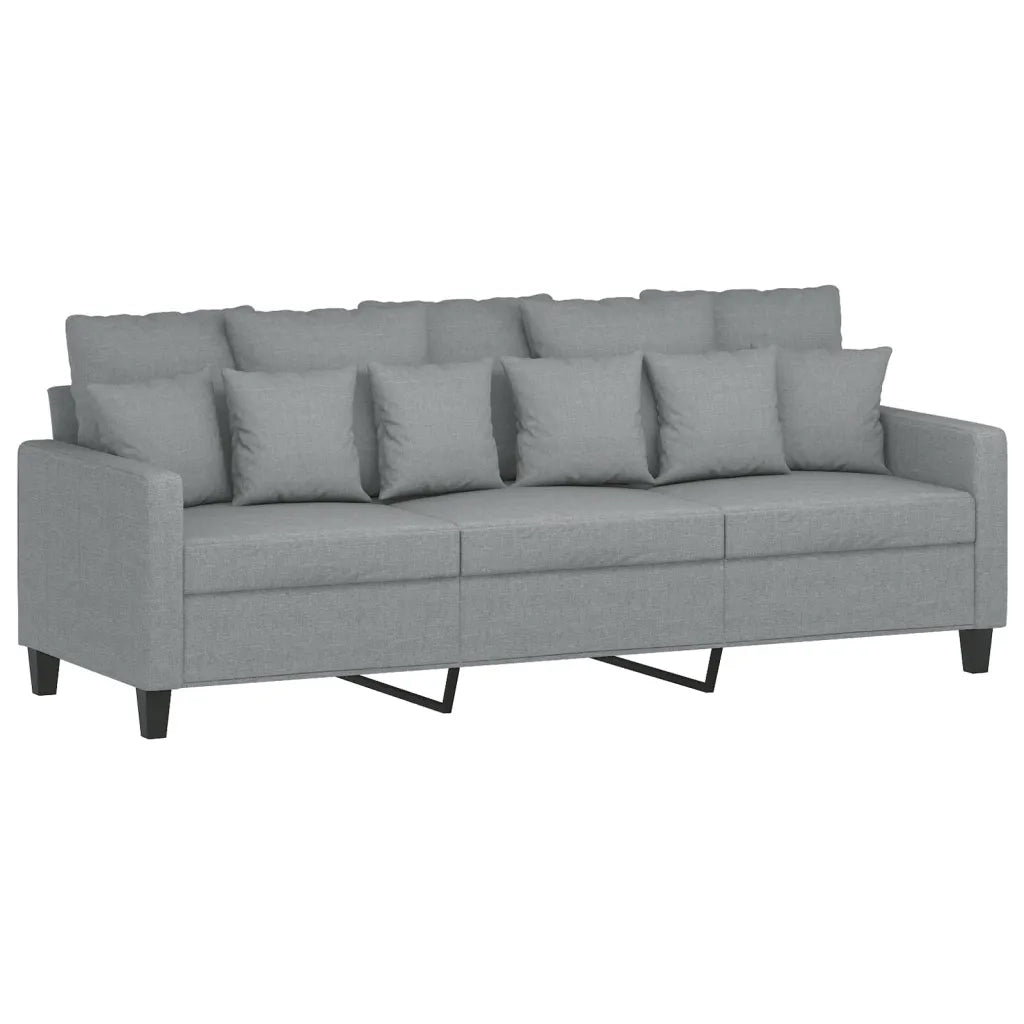 Set Divani 3 pz con Cuscini Grigio Chiaro in Tessuto 3201632
