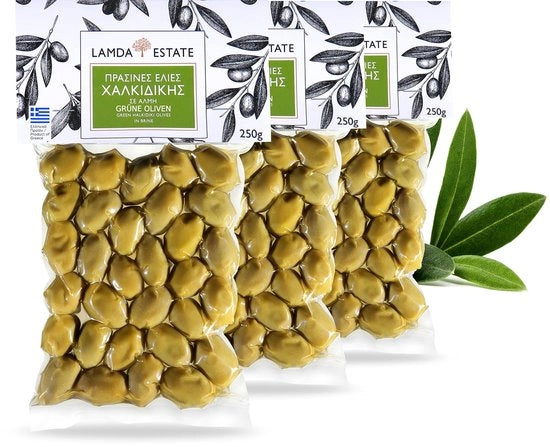 Oli d'oliva greci premium - Vacuum imballati 3 x 250 g - Conservati naturalmente - Intensità di spezie - Lunga durata di conservazione