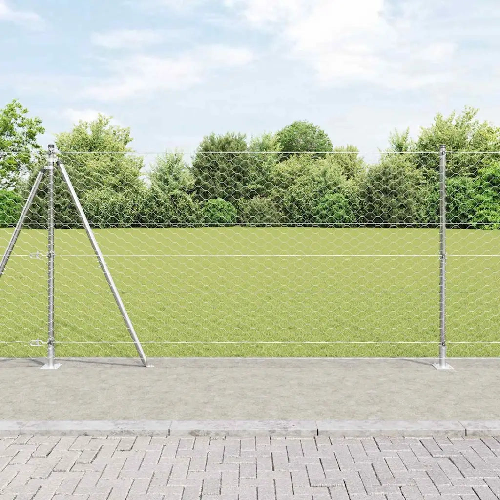 Palo della recinzione Argento 100 x 1,2 m (rete 50 mm) Acciaio