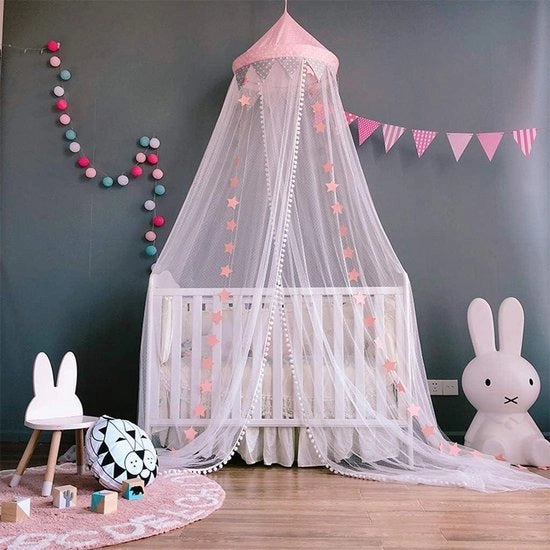 Tenda per bambini con decorazione stellare e luce rossa