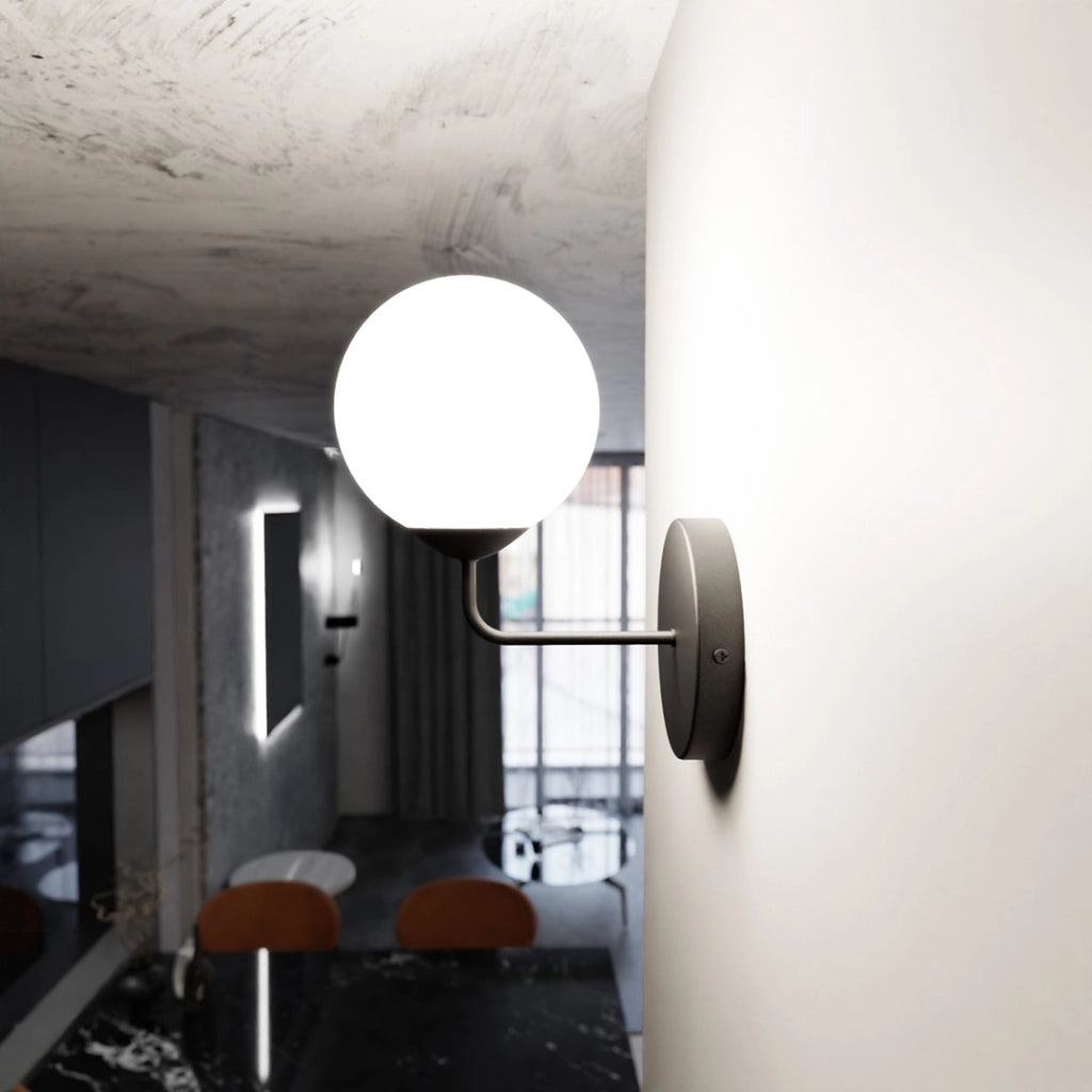 Applique Emibig Pregos K1 E14 1 luce nera vetro acciaio