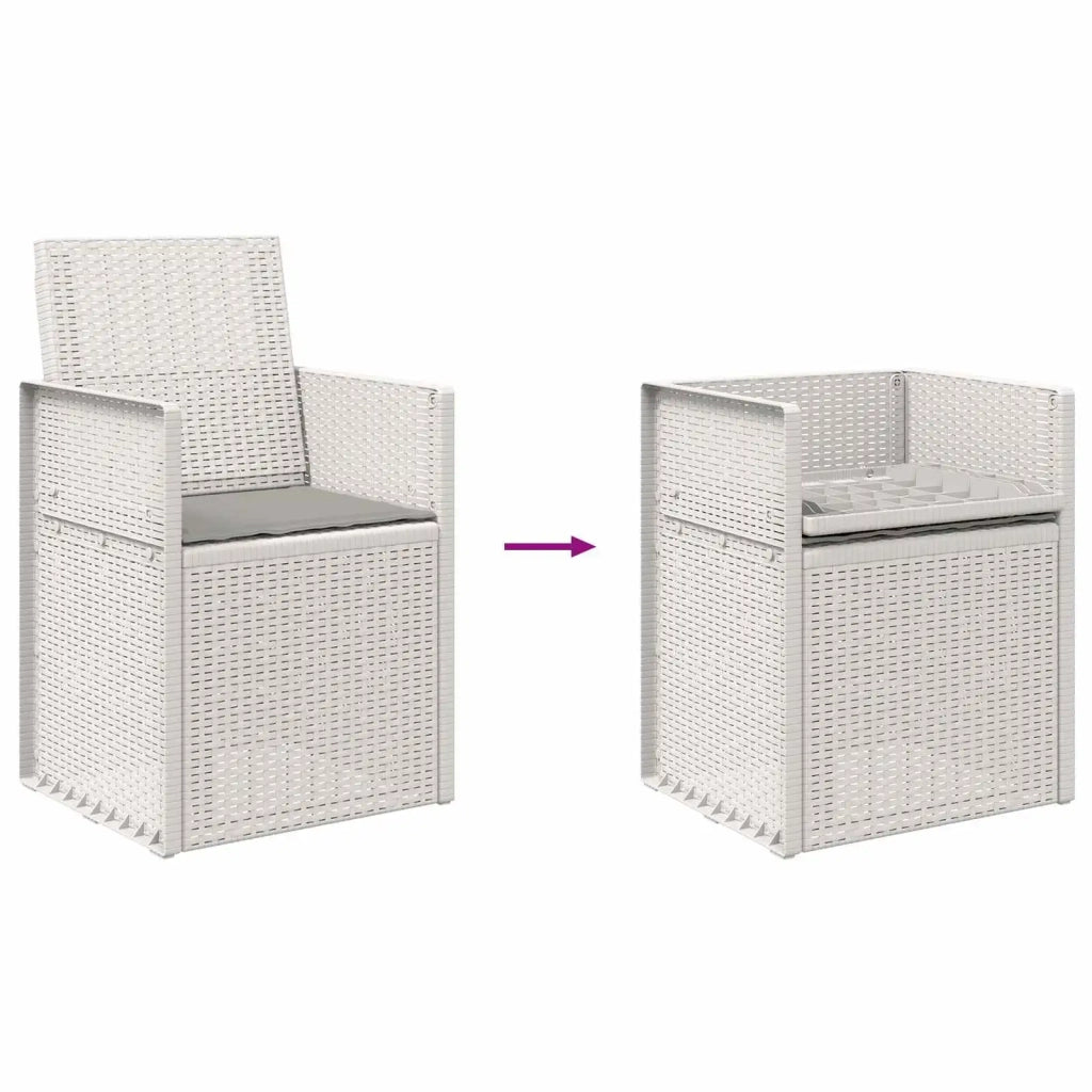Sedie da pranzo da giardino 2 pcs Bianco e Grigio Chiaro PP 8000001
