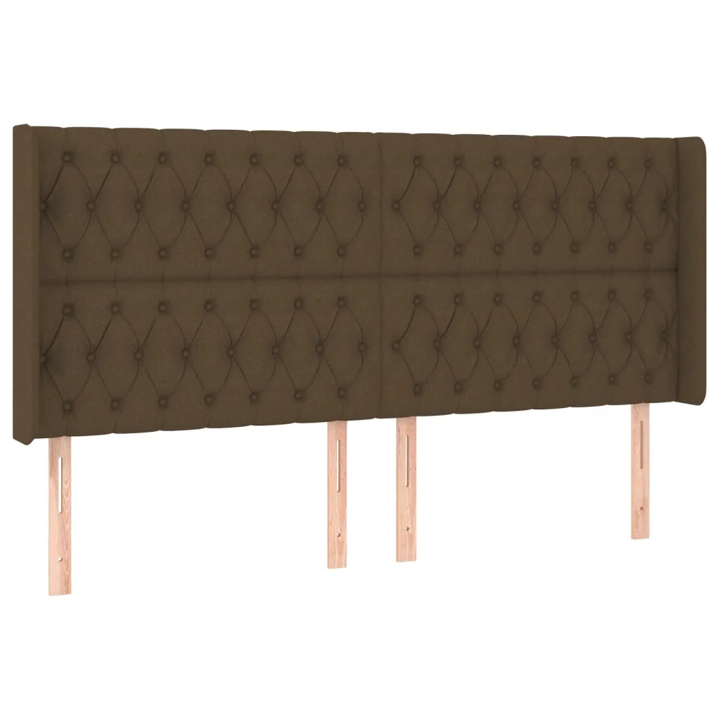 Letto a Molle Materasso e LED MarroneScuro 180x200cm in Tessuto