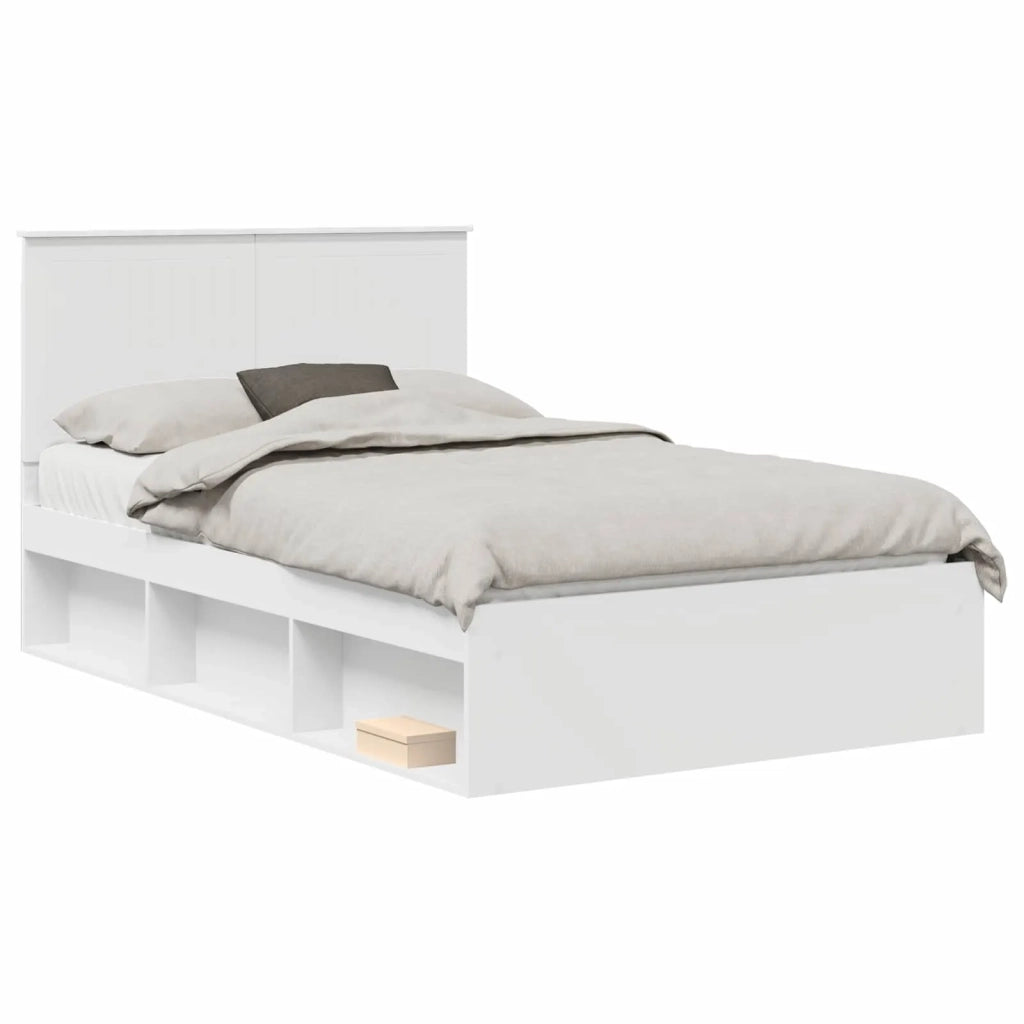 Struttura del letto-Giroletto-Rete del Letto Bianco 120 x 200 cm Pino massello 863165