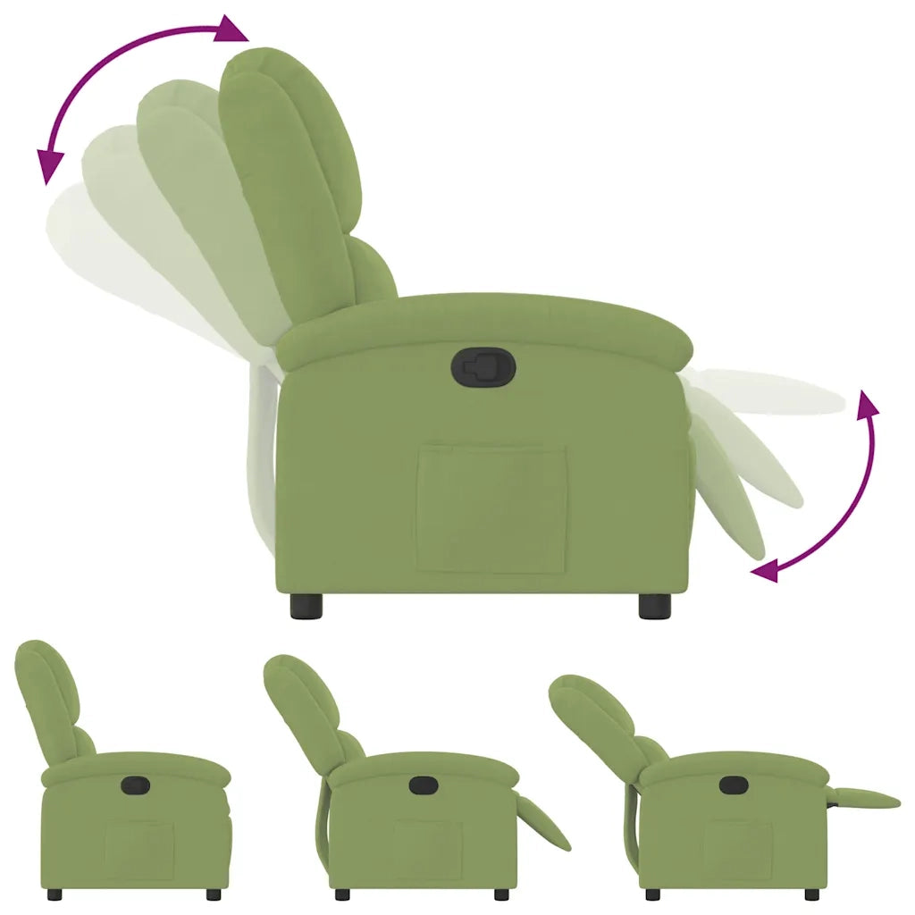 Poltrona Reclinabile Verde Chiaro in Velluto 371800