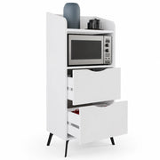 Mobile Multiuso Contenitore con 2 Cassetti e 1 Ripiano Bianco 60x36x136 cm