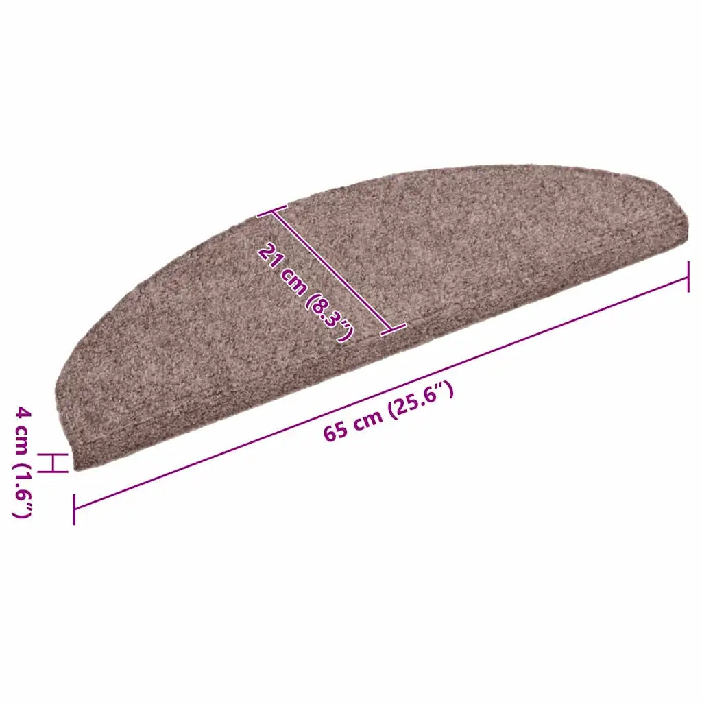 Tappetini per scale autoadesivi 30 pz 65x21x4 cm Marrone Chiaro semicircolari grandi 3365655