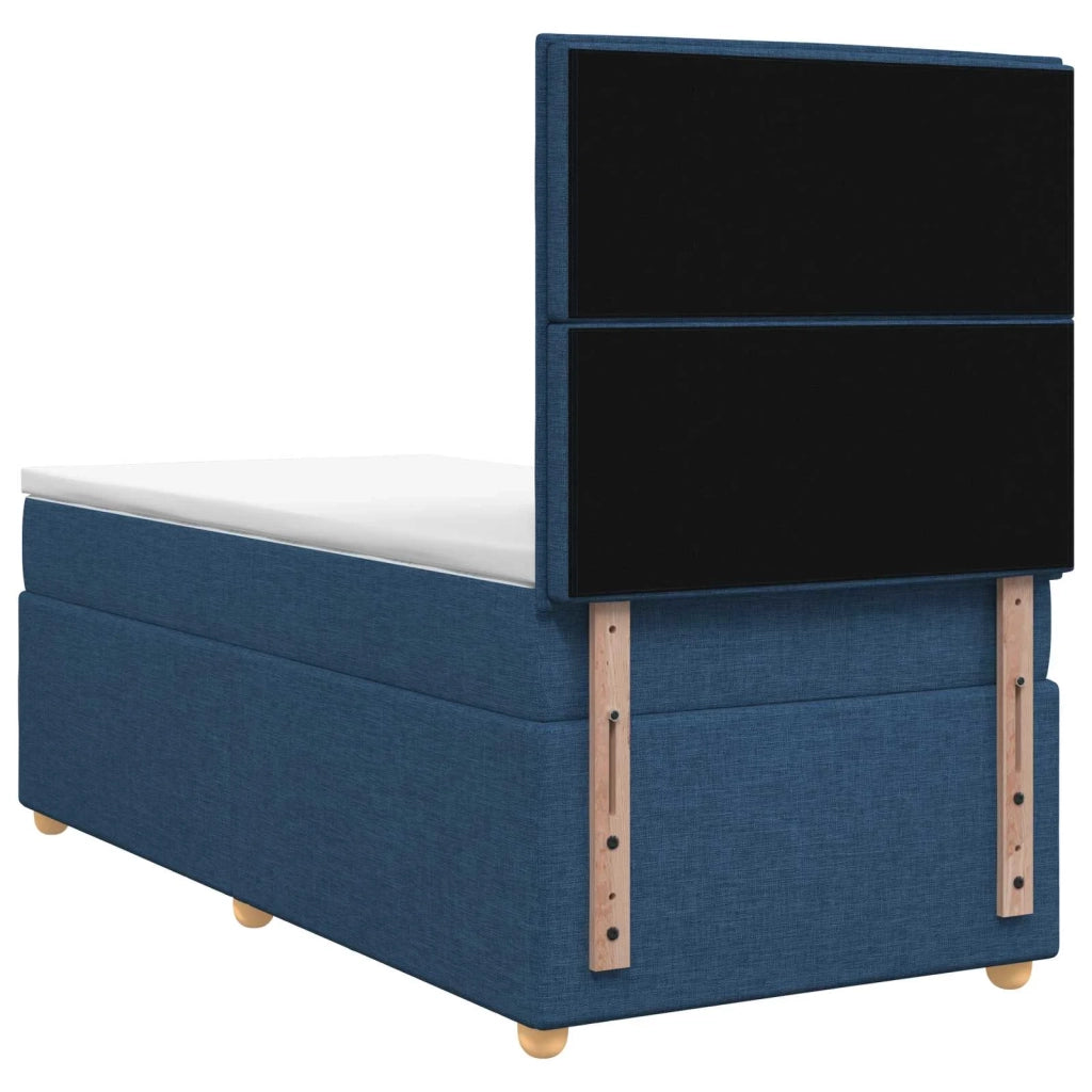Letto box spring con materasso Blu 90 x 190 cm Tessuto 3455237