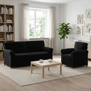 Set di divani 2 pz Nero Velluto 3424919