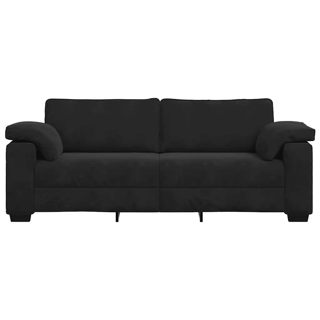 Divano a 3 Posti Nero 220x77x82 cm in Velluto 4105282