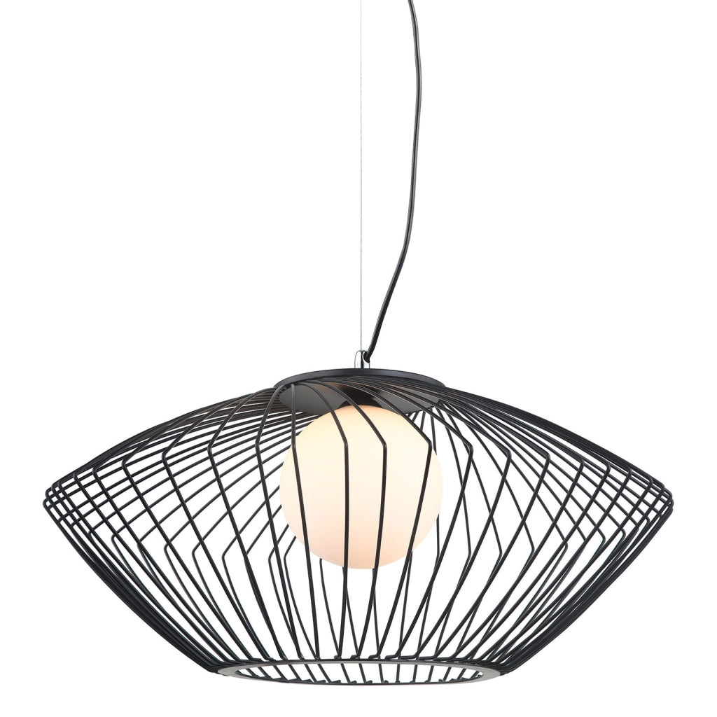 Lampada a sospensione Italux Zeno nera Ø52 E27 dimmerabile