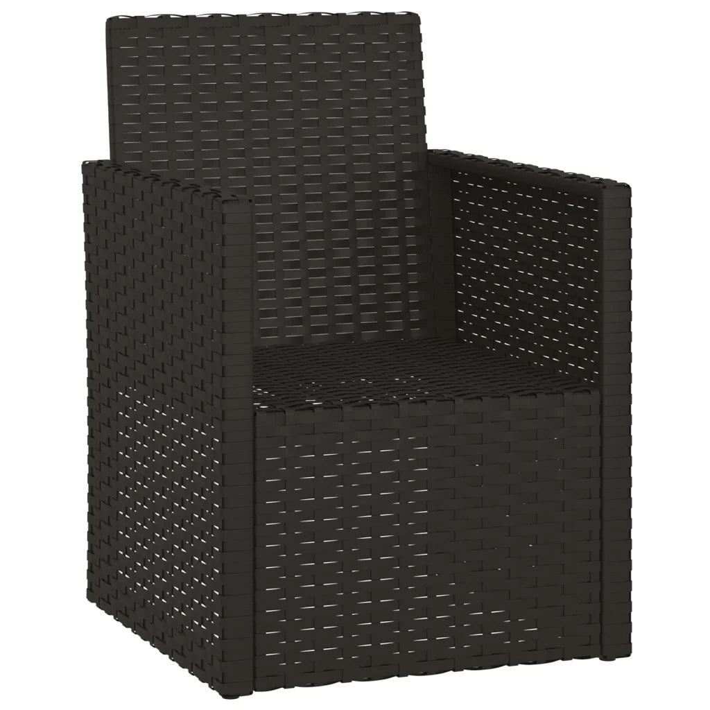 Poltrona da Giardino con Cuscino Nero in Polyrattan 362320