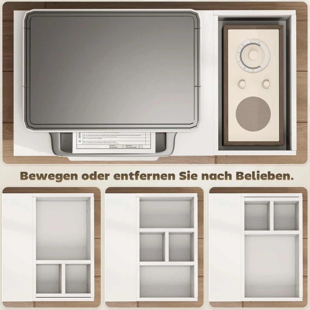 Scrivania per computer con cassetti ¨C zephmum ¨C 70x34x60 cm bianco