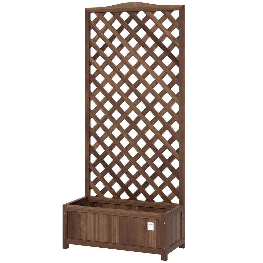 Fioriera con Griglia ¨C Minimal ¨C Marrone 76x36x170 cm