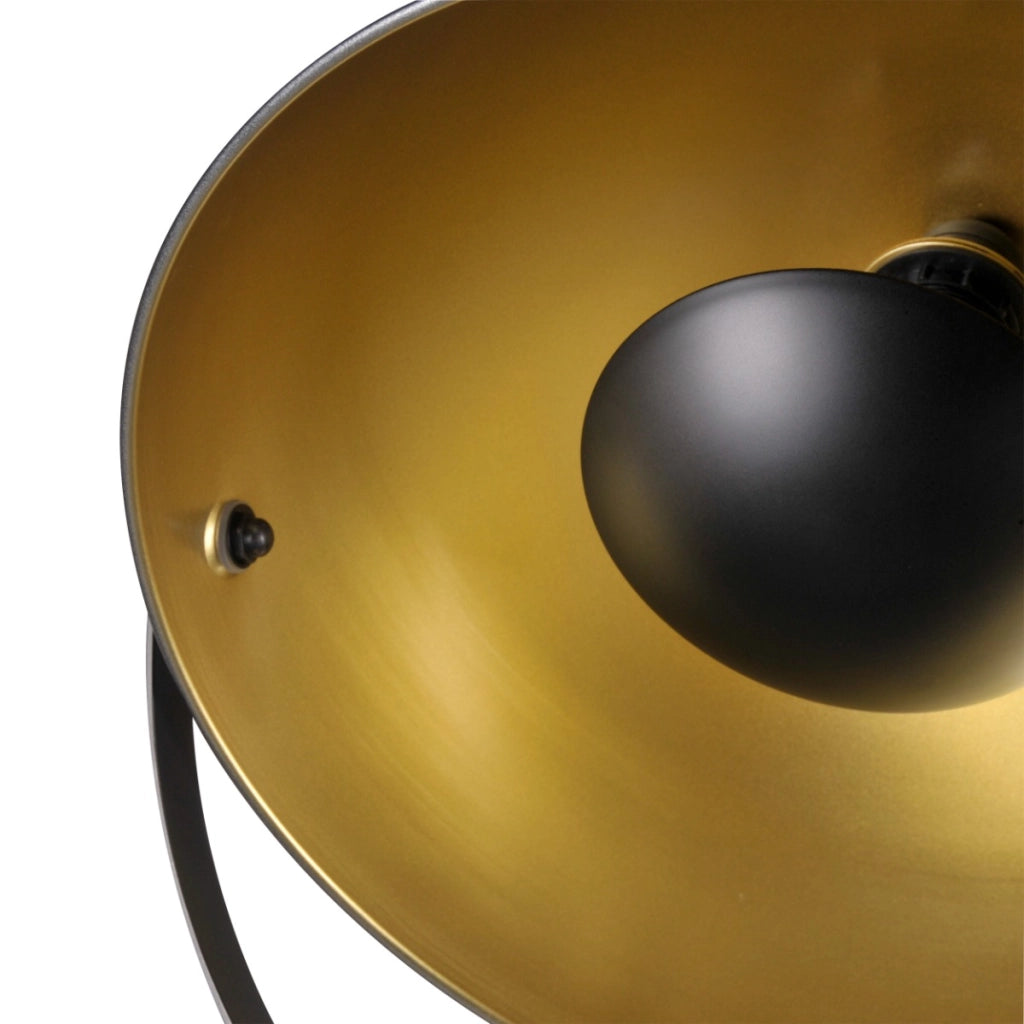 Lampada da terra treppiede nero oro E27 20W Matylda Polux