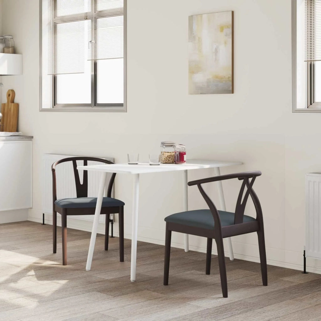 Sedia da pranzo 2 pcs Marrone chiaro e nero