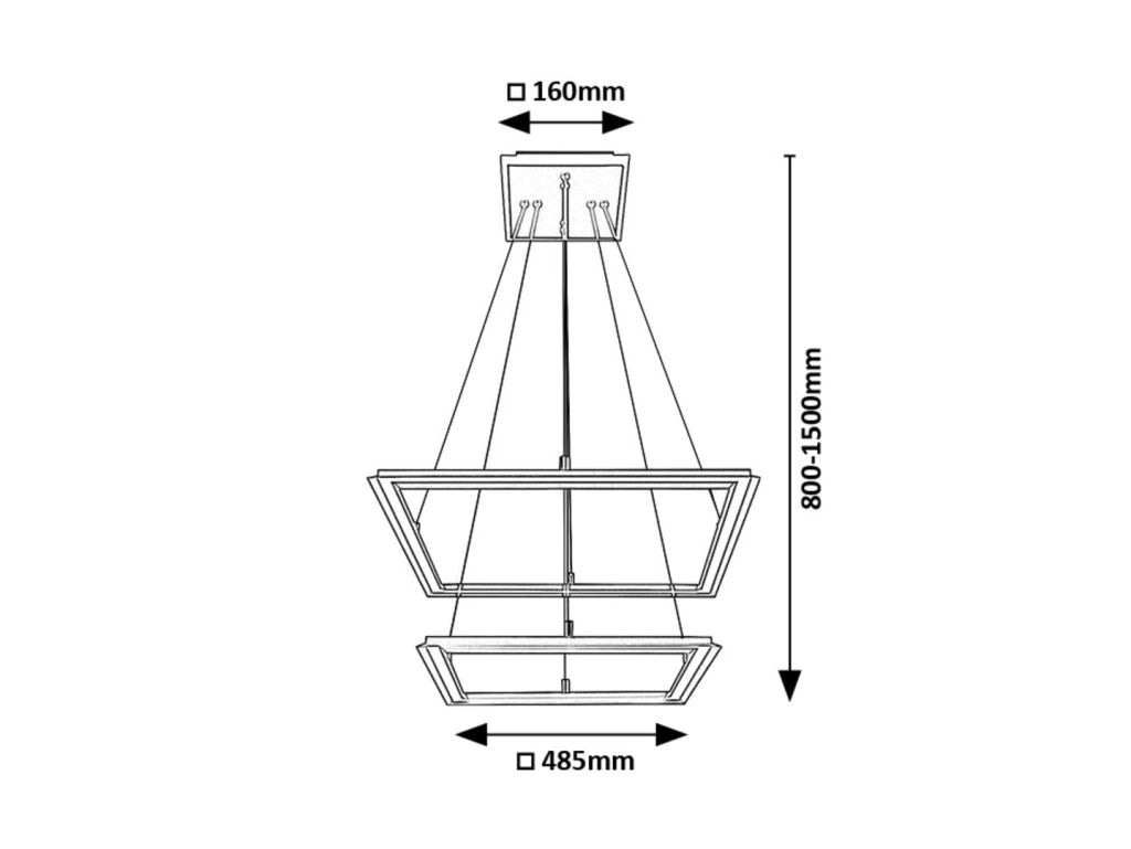 Lampada a sospensione LED 48W nera geometrica Sidona Rabalux