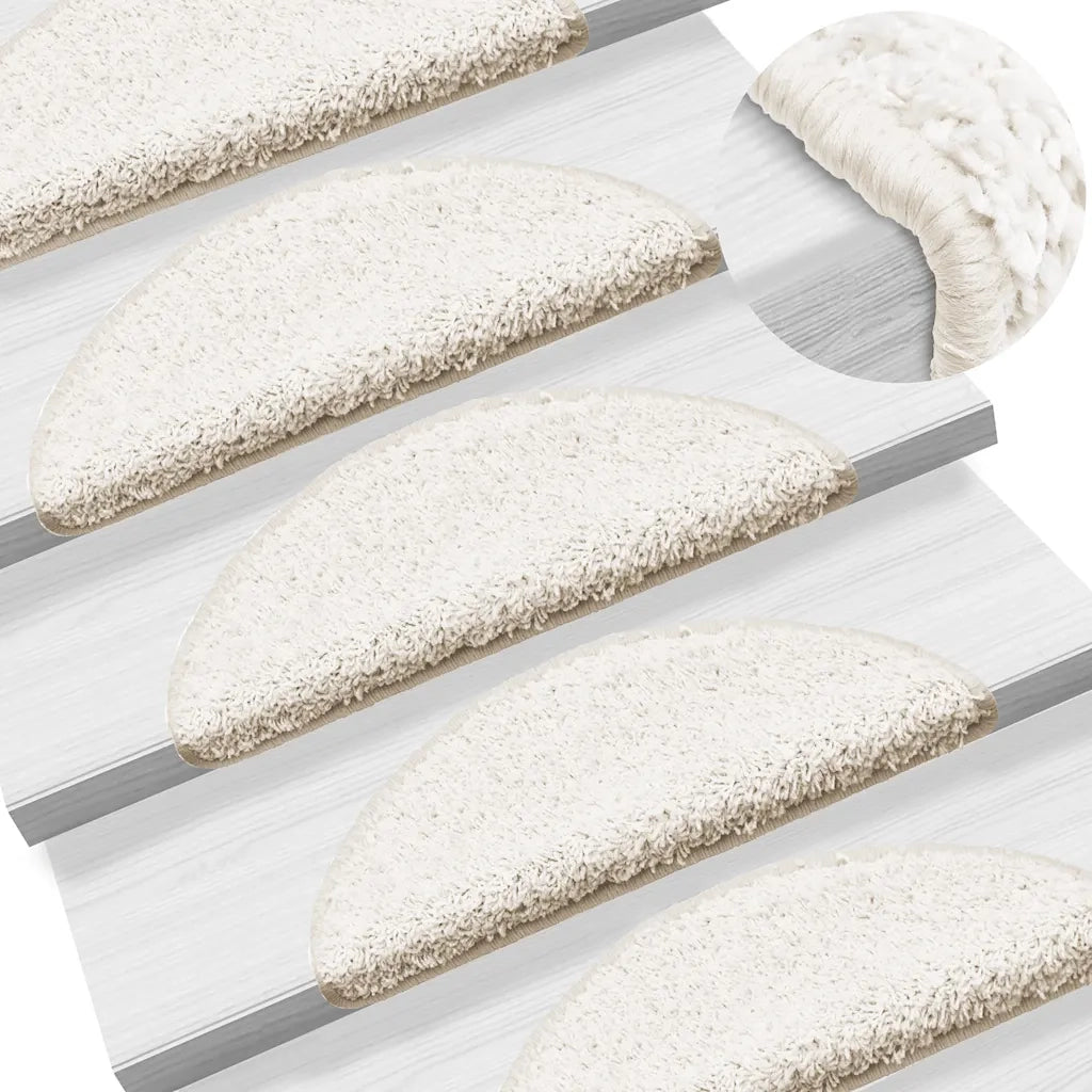 Tappetini per scale 30 pz 56x17x3 cm Bianco Semicircolari 3365805