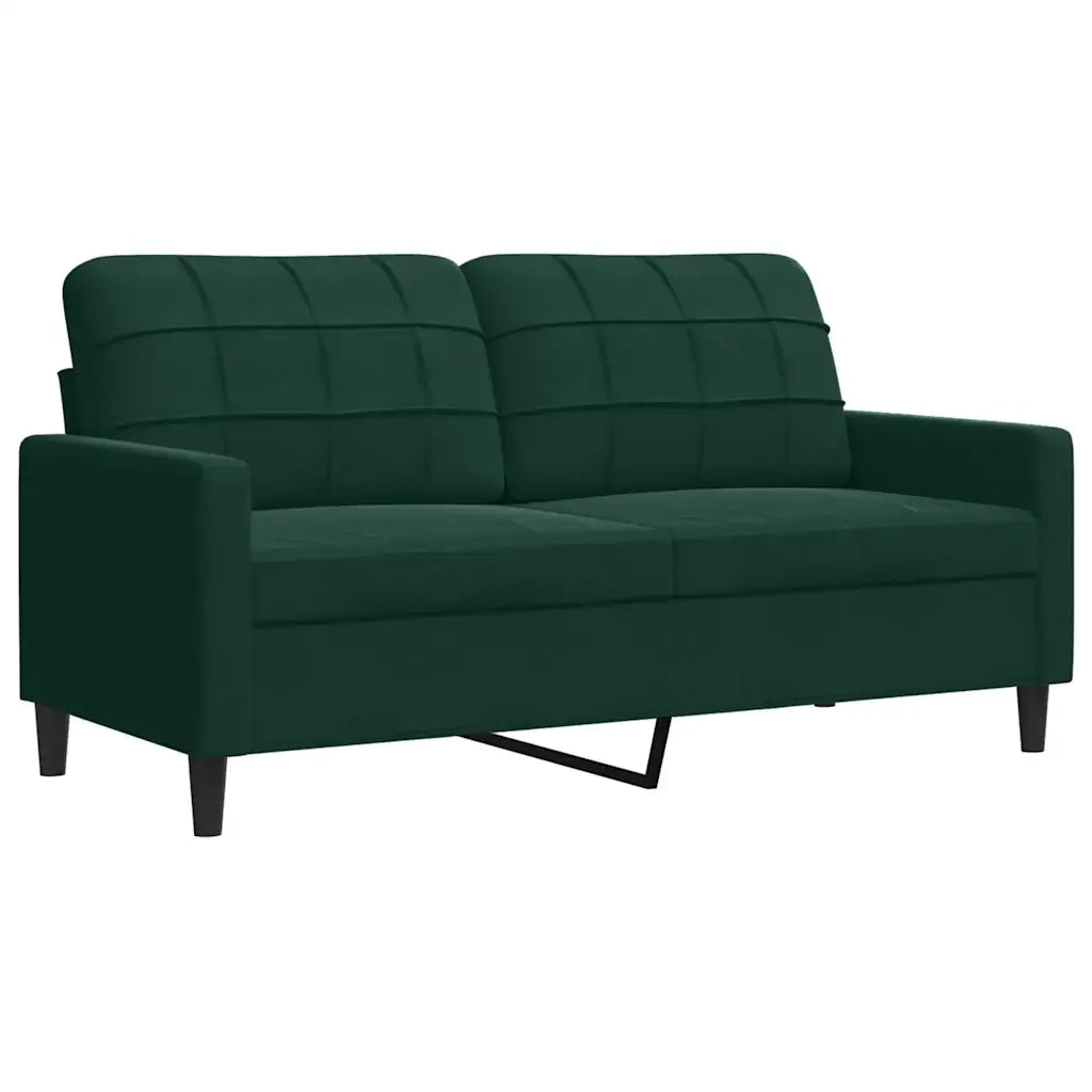 Set di Divani 3 pz con Cuscini e Rinforzi Verde scuro Velluto 3278503
