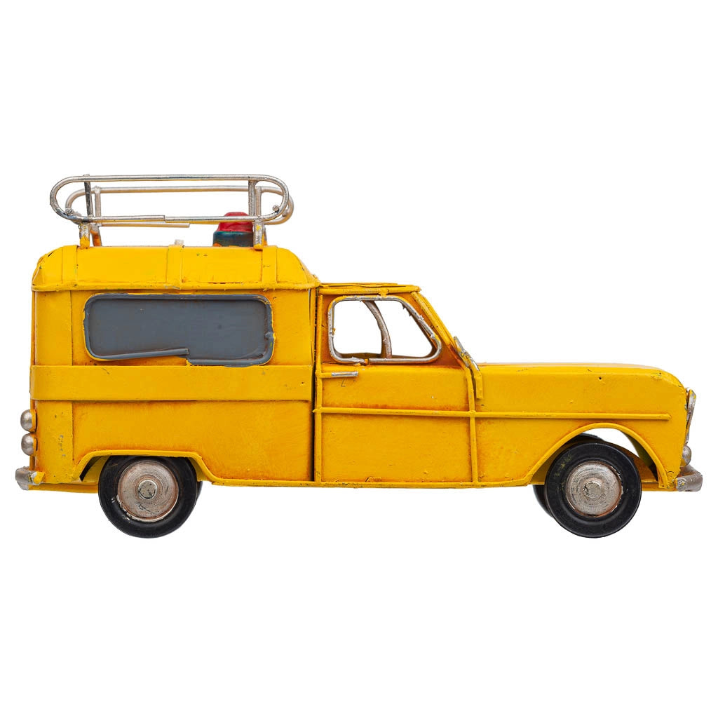Auto in metallo giallo 17,5x7,5x9,5h