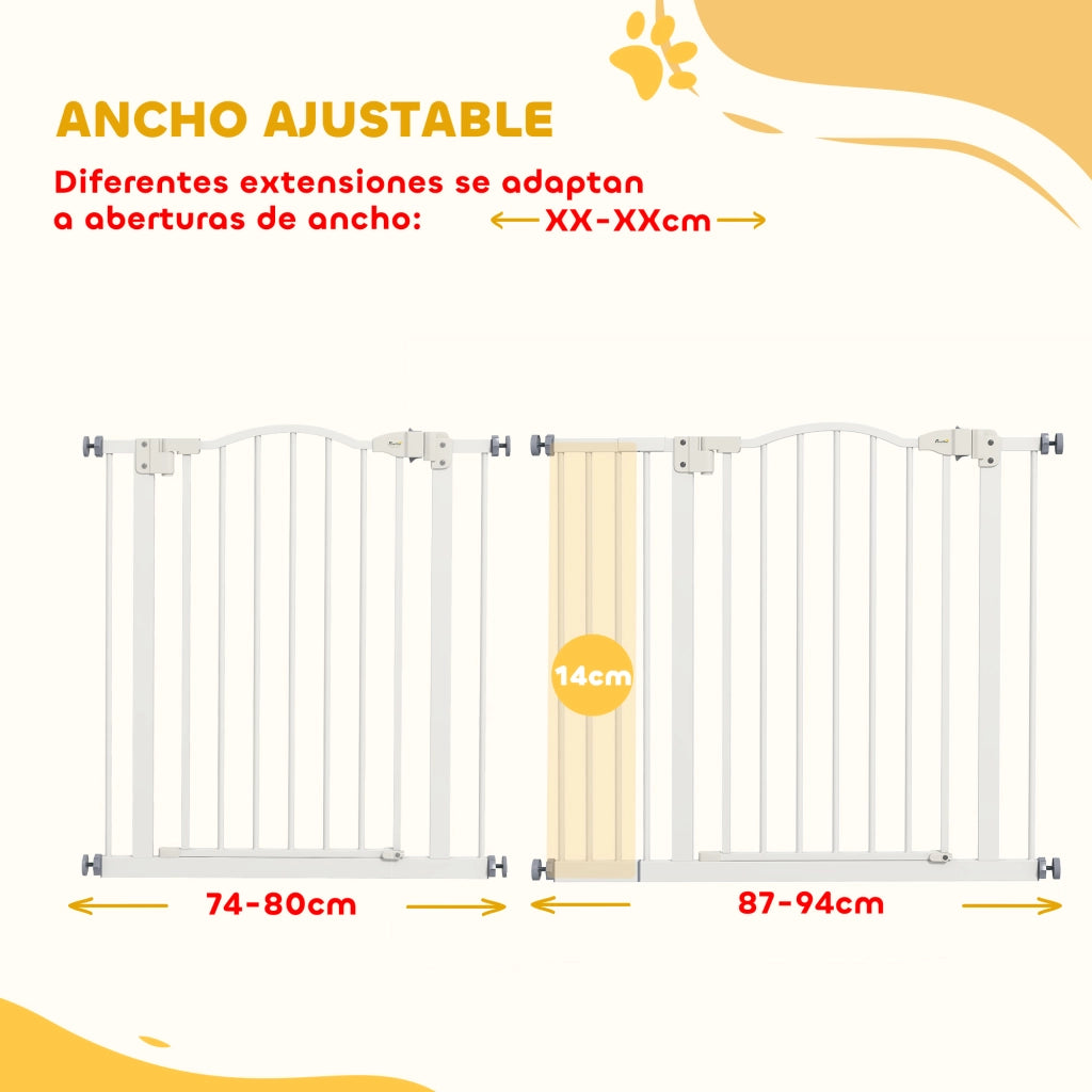 Barriera per Cani Porta Scala Bianco ¨C Minimal ¨C 74-94 cm