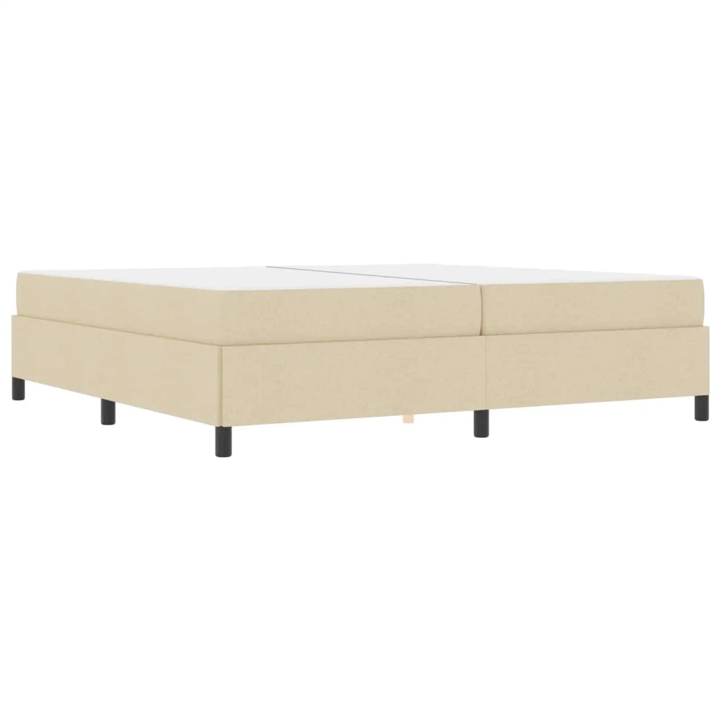 Letto a molle con materasso Crema 200 x 200 cm Tessuto 3398890