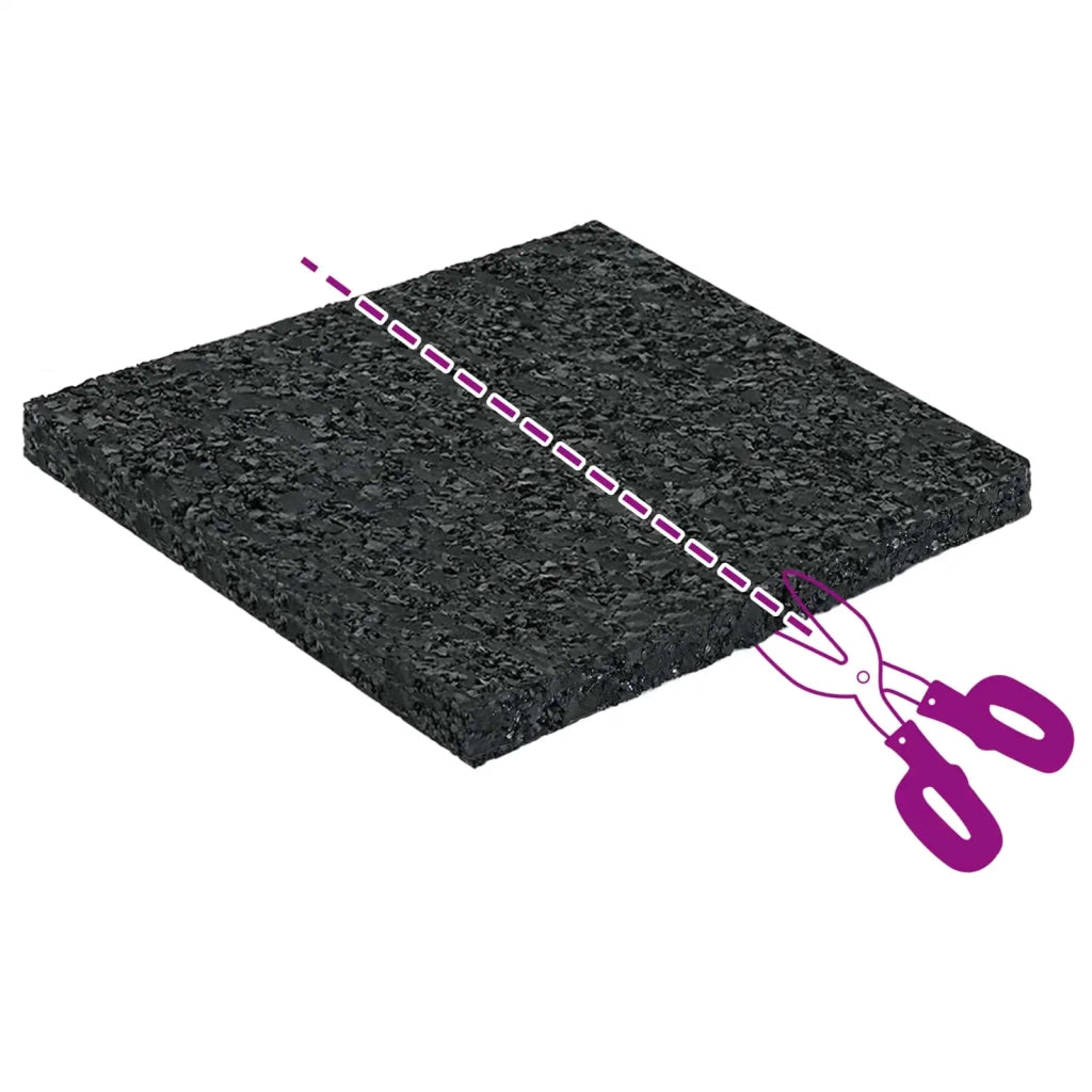 Pad per patio in granuli di gomma Nero 9 x 9 x 0,6 cm Gomma 42027231
