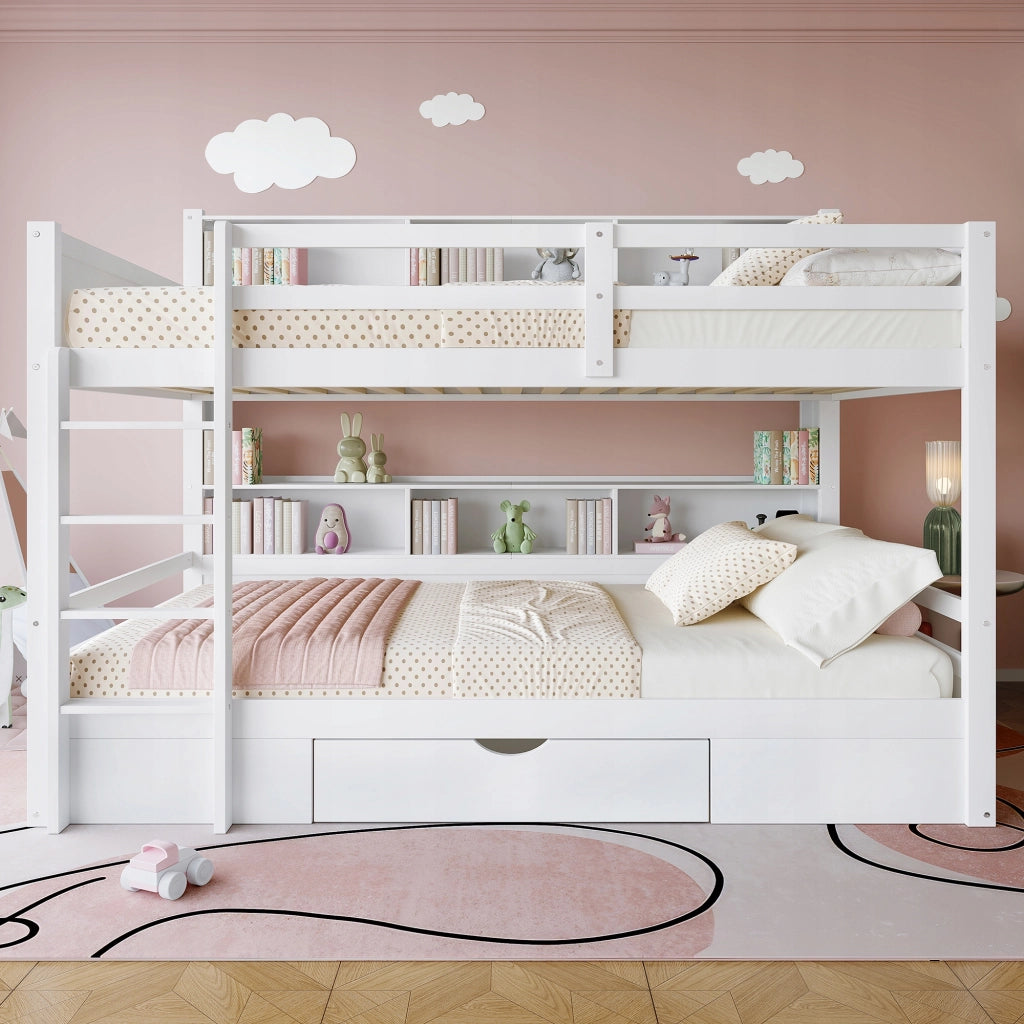 Letto a castello con cassetti - Xylo - 90x200 cm - Bianco