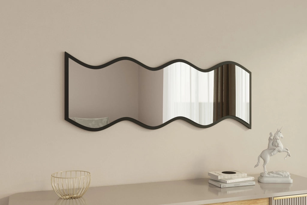 Specchio in legno "Safi" 40 x 2,2 x 120 cm - Bianco