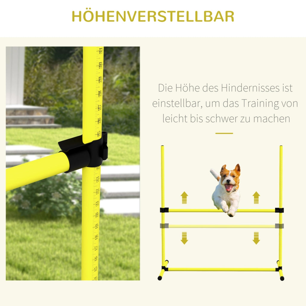 Set Agility per Cani con Ostacoli e Slalom ¨C Xylo ¨C Giallo con Borsa