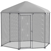 Pollaio da giardino con recinto - Xylo - 5m2 grigio 2,8x2,45x2,46m