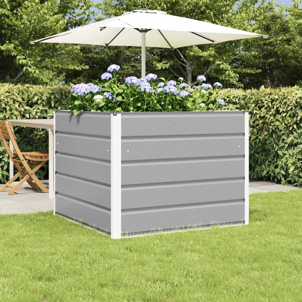 Fioriera | Cassetta per fiori | Vaso Grigio chiaro 100 x 100 x 75 cm Acciaio