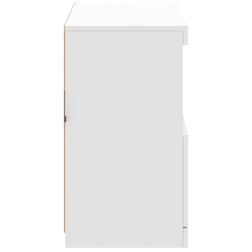 Credenza con Luci -Buffet-Armadio da cucina Bianca 81x37x67 cm
