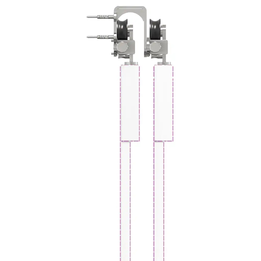Kit Binari Porta Scorrevole 400 cm Acciaio Inossidabile Argento 3295772