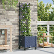 Vaso da Giardino con Irrigazione e Ruote Grigio PP 3422951