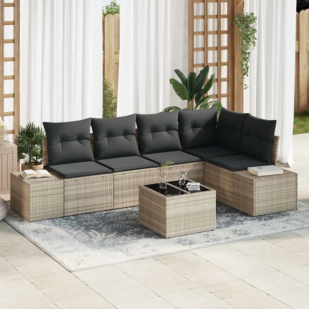 Set Divano da Giardino Grigio chiaro polyrattan 3355741
