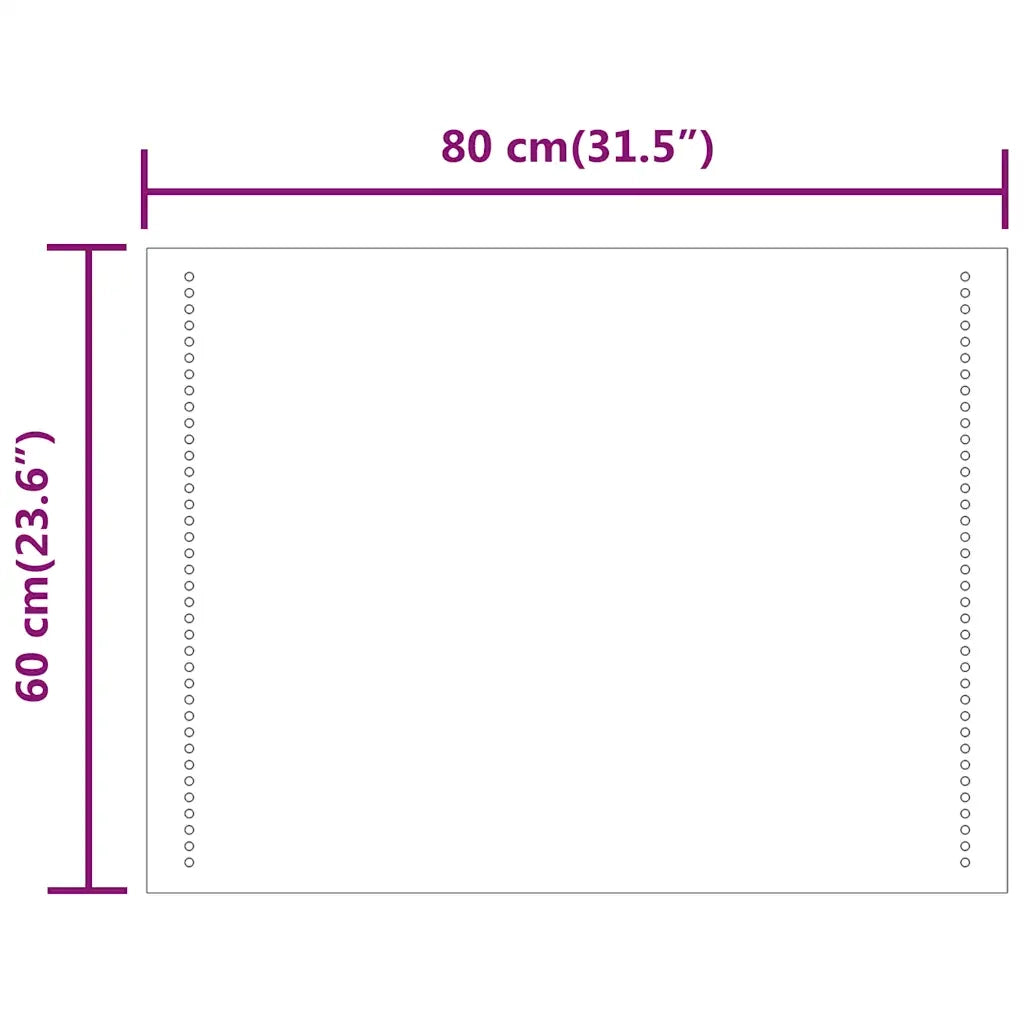 Specchio da Bagno con Luci LED 80x60 cm 151730