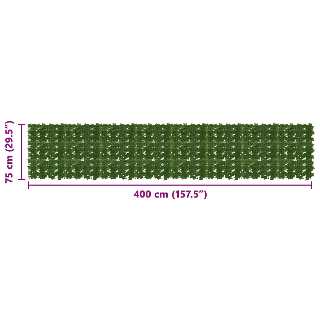Schermo per balcone con foglie Verde 400 x 75 cm 42040654