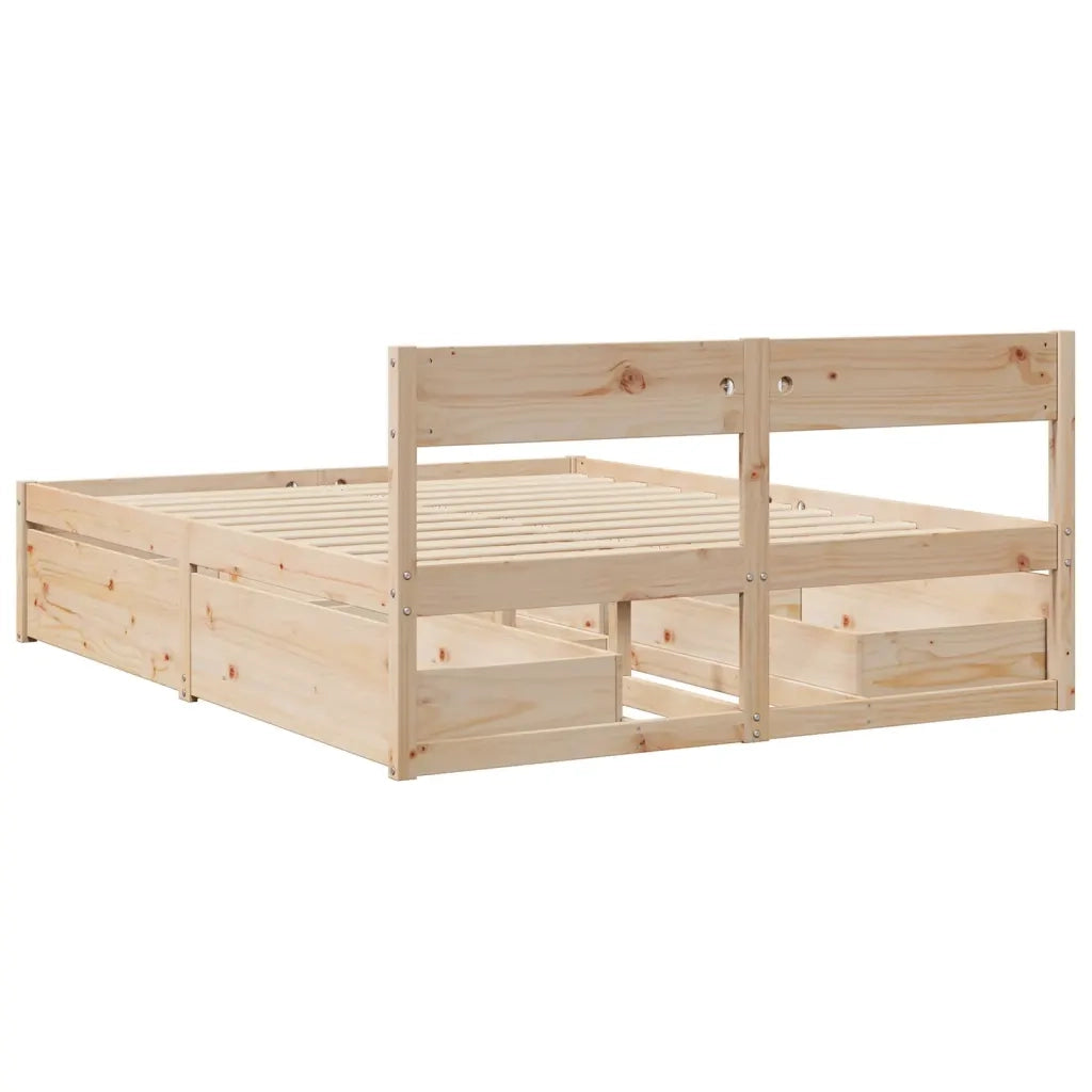 Letto senza Materasso 150x200 cm in Legno Massello di Pino